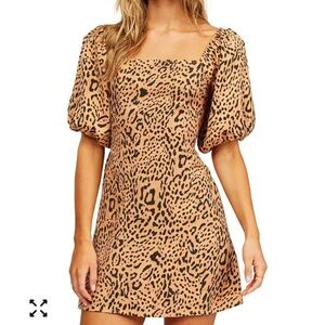 Billabong Paradise Puff-Sleeve Mini Dress